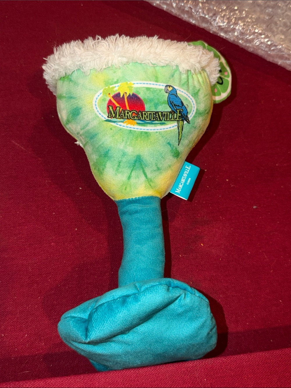 Margarita Glass Dog TOY NEW Pet Squeaky Chew Toy crinkle margaritaville large L